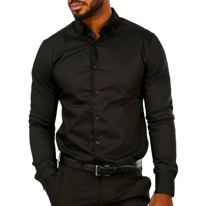 Men black dress shirt