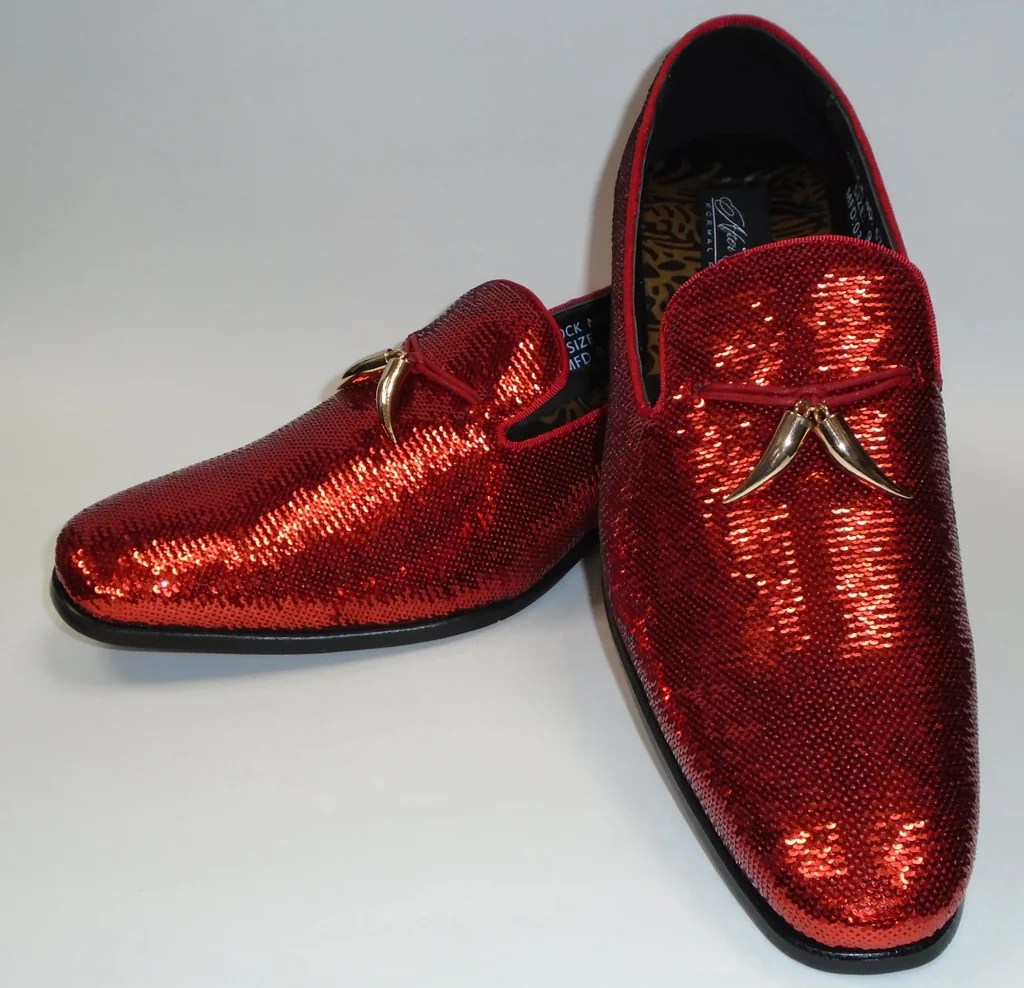 Mens red sparkly dress shoes