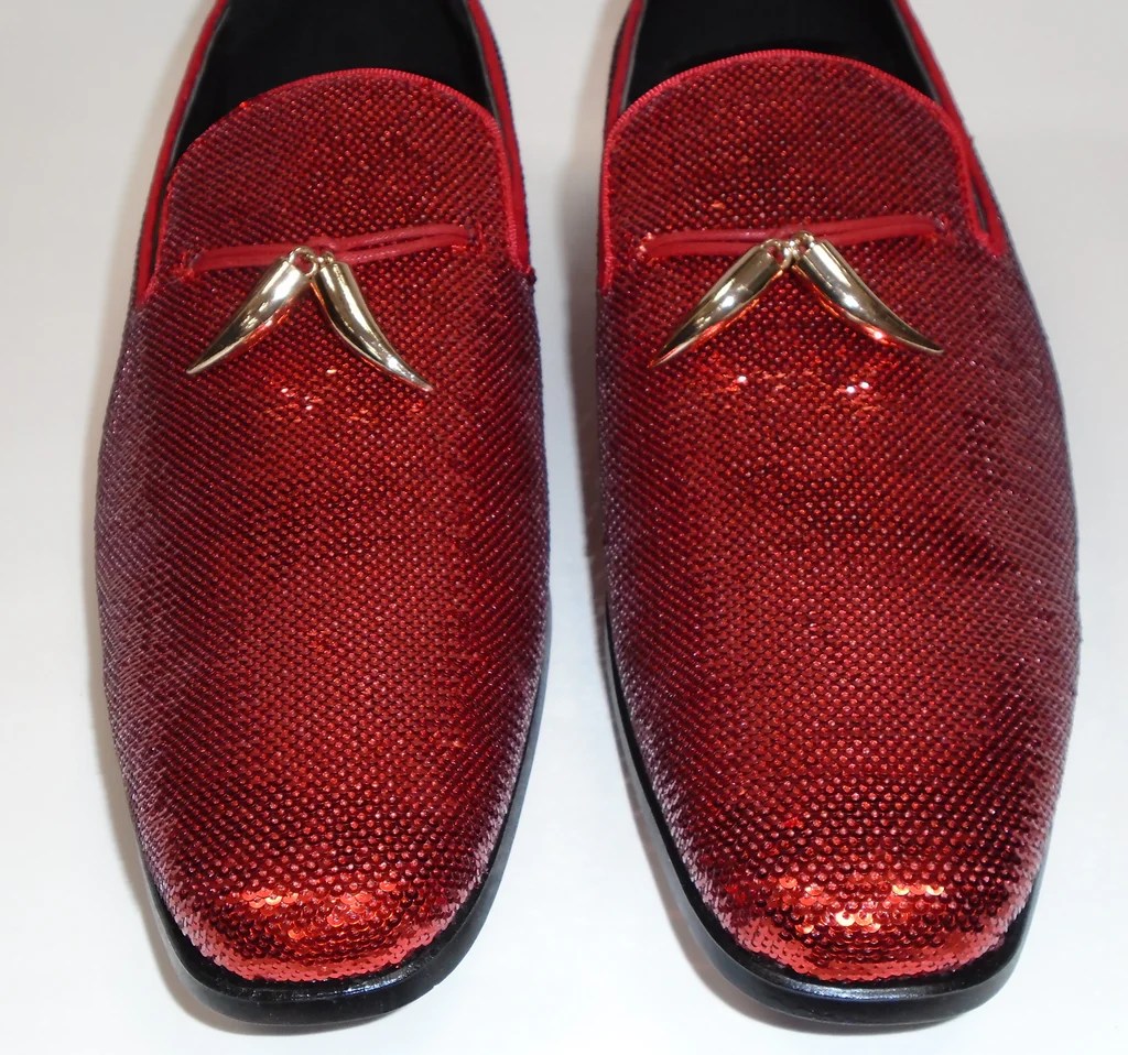 Mens red sparkly dress shoes