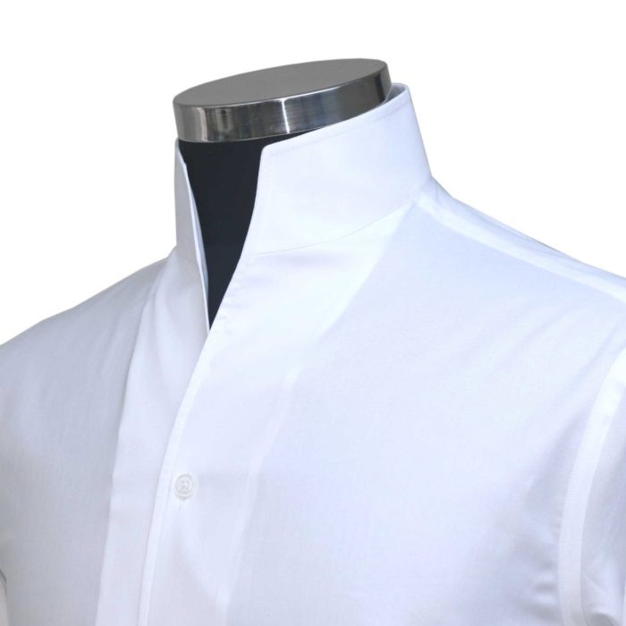 Band collar mens dress shirt