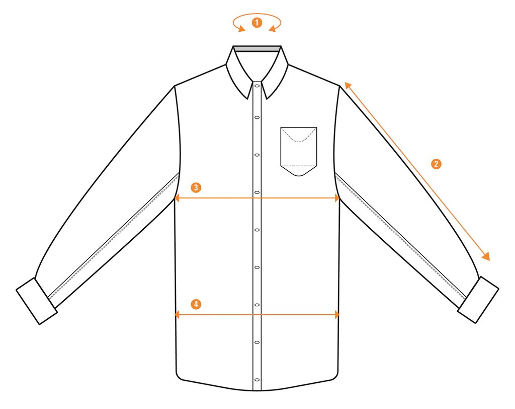 Men's dress shirts measurements