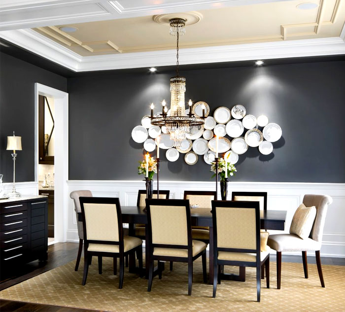 How to decorate a large dinning room wall