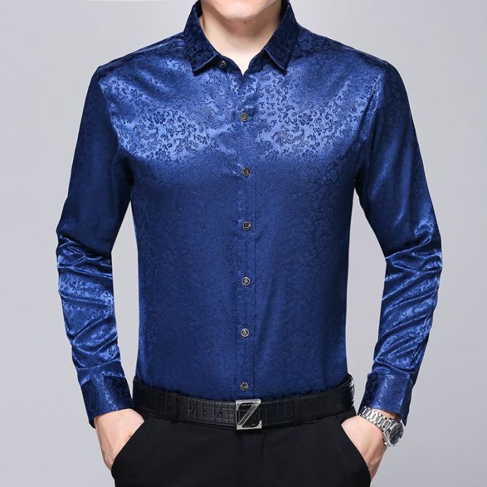 Blue mens dress shirt